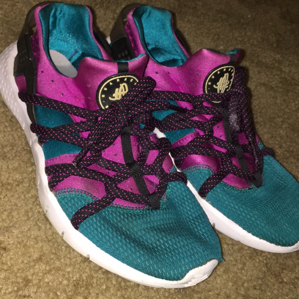 Blue and purple Nike hurraches